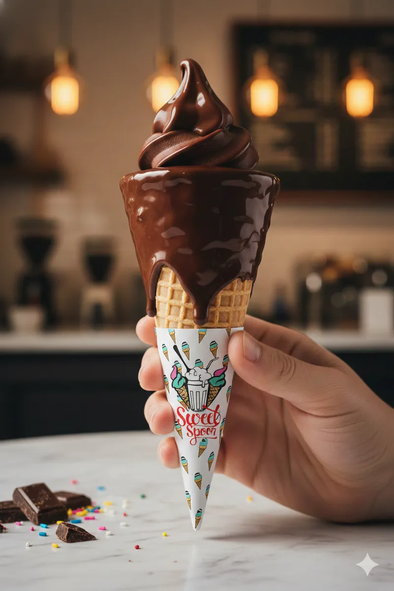 Chocolate Dip Waffle Cone