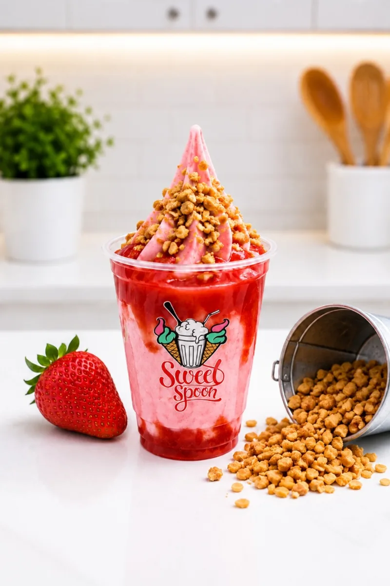 Vanilla Base Strawberry Cornetto Special Loaded Sundae