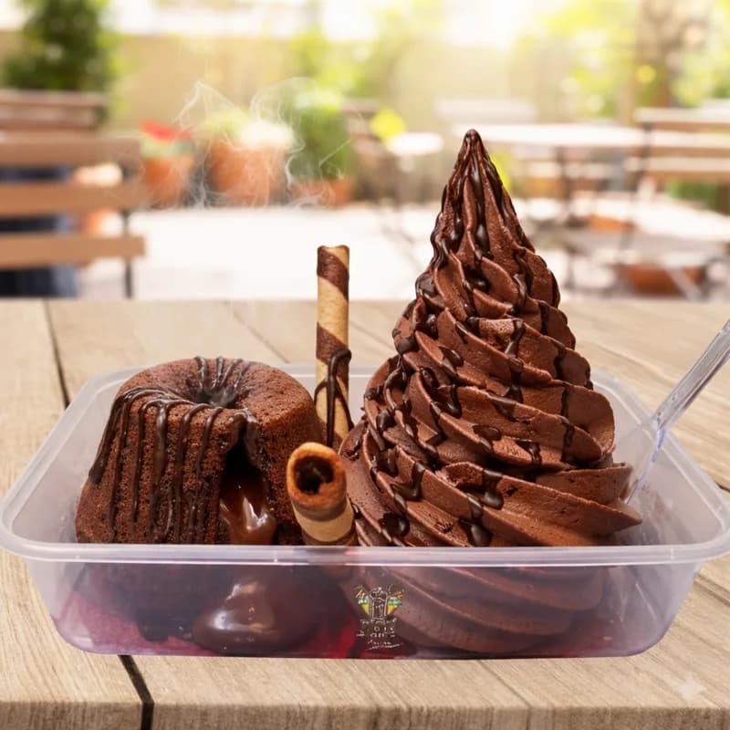 Molten Lava with Chocolate Ice Cream
