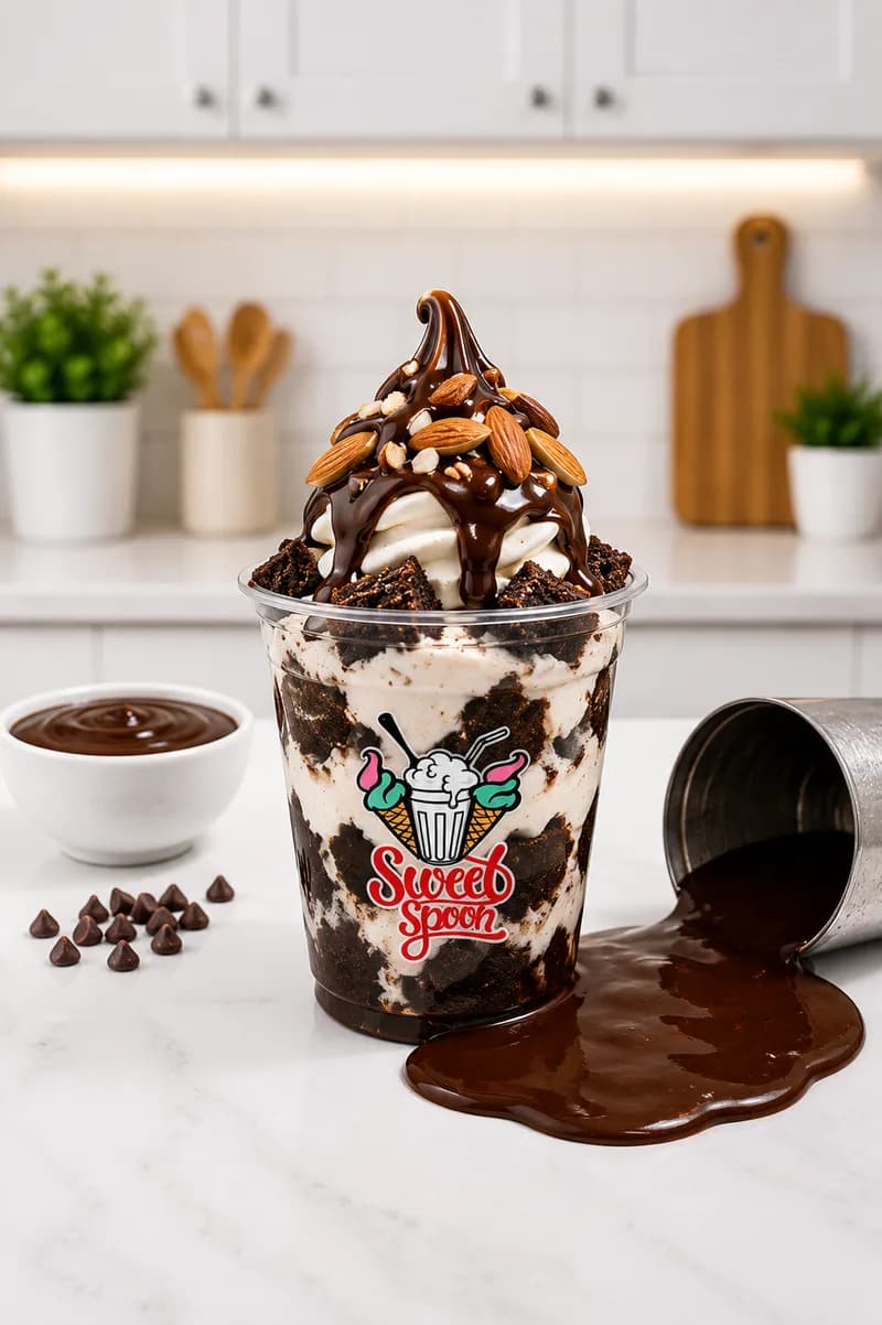 Vanilla Sonic Super Fudge Special Loaded Sundae